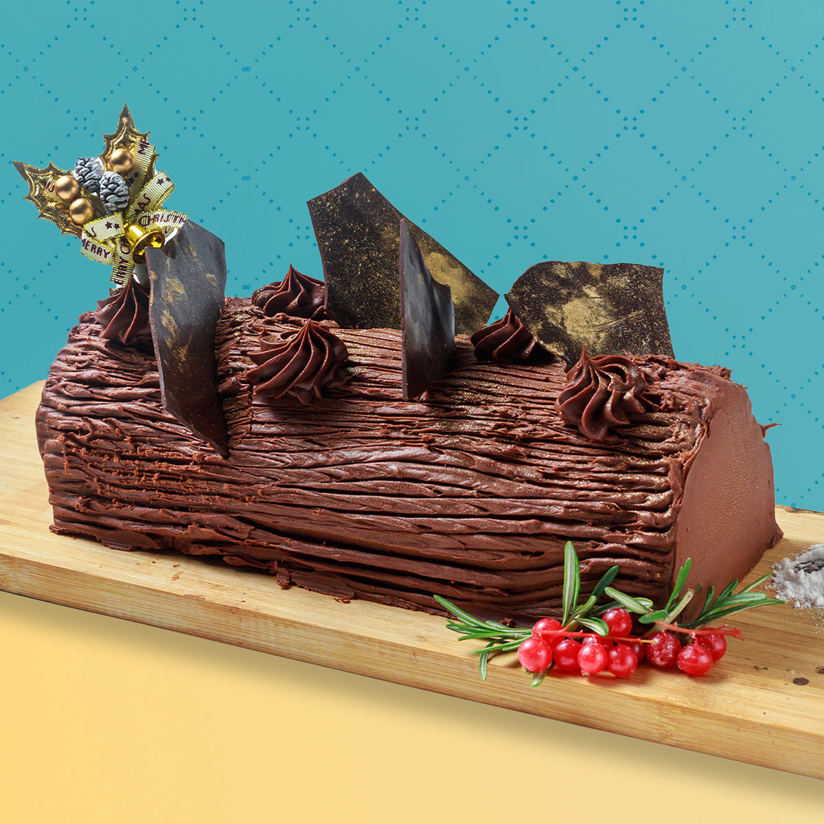 Chocolate Truffle Log Cake