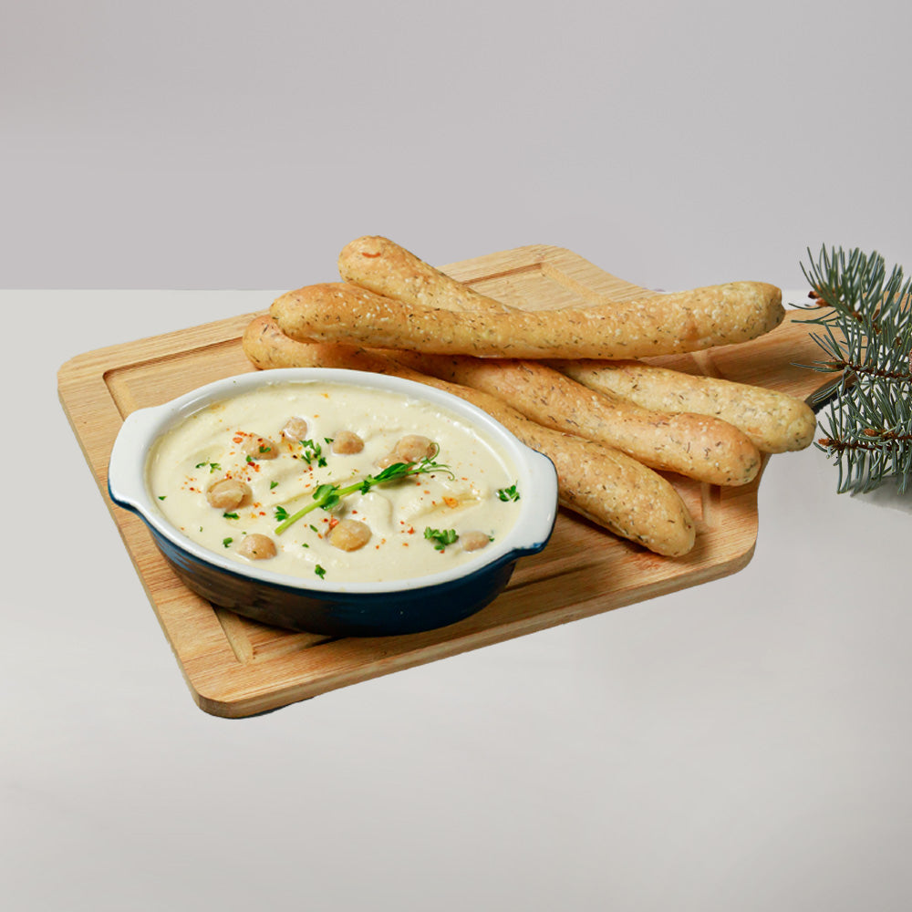 Focaccia Bread Sticks with Hummus