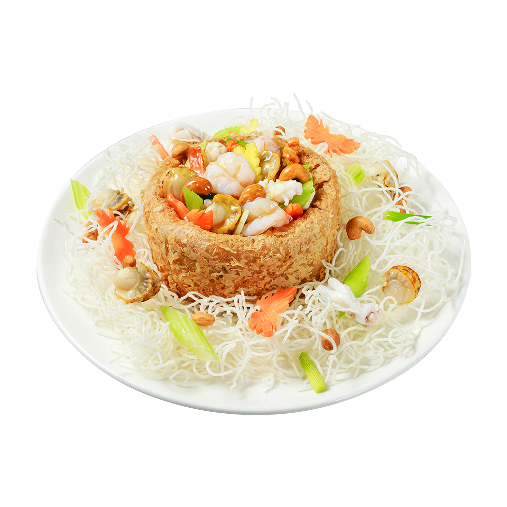 Premium Yam Basket with Scallops, Squids & Prawns (4 - 6 Pax)